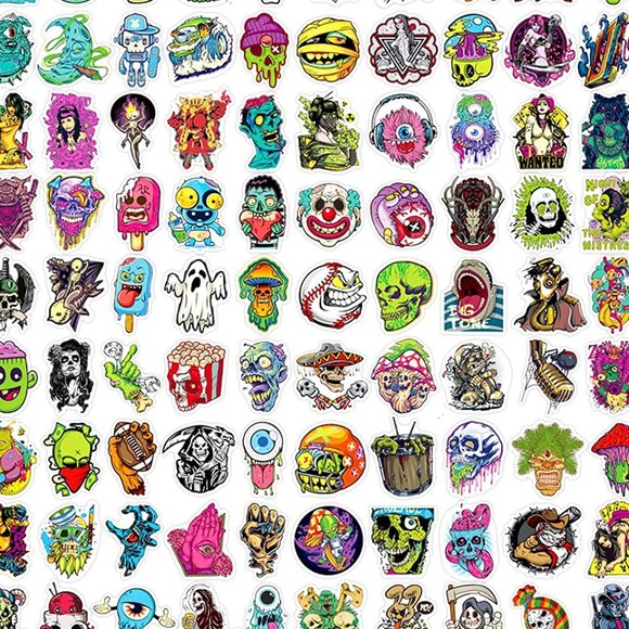 3/$15 - 10 Ct HORROR Scary VARIETY PACK VINYL STICKERS Waterproof DARK GOTH EMO - Picture 3 of 7